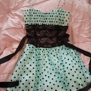 Mint polka dotted dress